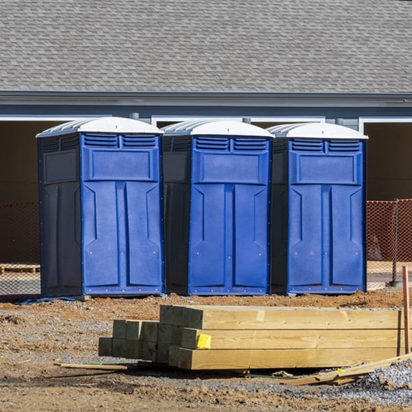 how often are the portable restrooms cleaned and serviced during a rental period in Lake City SD